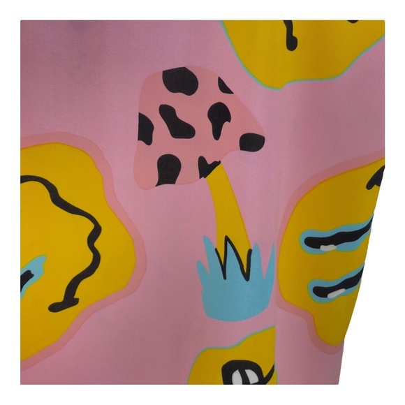 Cornerstore Bodega Pink Stoned Happy Face Mushroom Camp Shirt Mens L New $79.00 - Picture 9 of 12